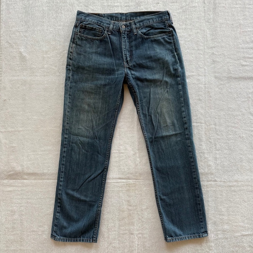 Levis 514 Straight Fit Dark Wash Blue Denim Jeans Mens 34x32 00514-4010
